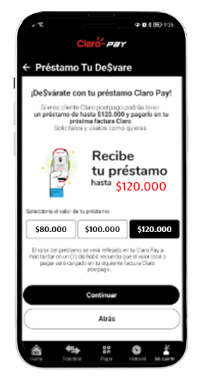 Paso 4 – Uso Préstamo tu desvare Claro Paso 4 – Uso Préstamo tu desvare Claro